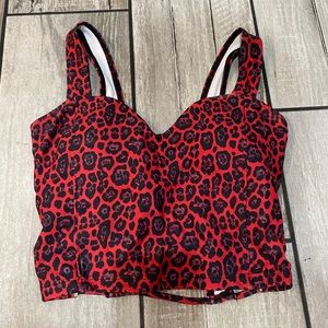 ISO red cheetah, metallic black